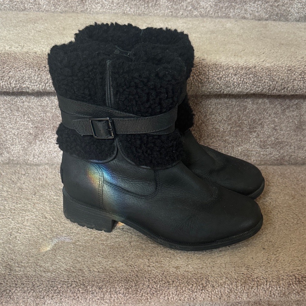 UGG Blayre Waterproof Leather Boots Black size 9.5